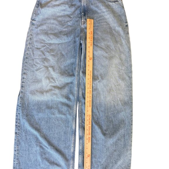 ZARA Wide Leg High-Rise Jeans – Light Wash, Size 12 - Picture 3 of 11